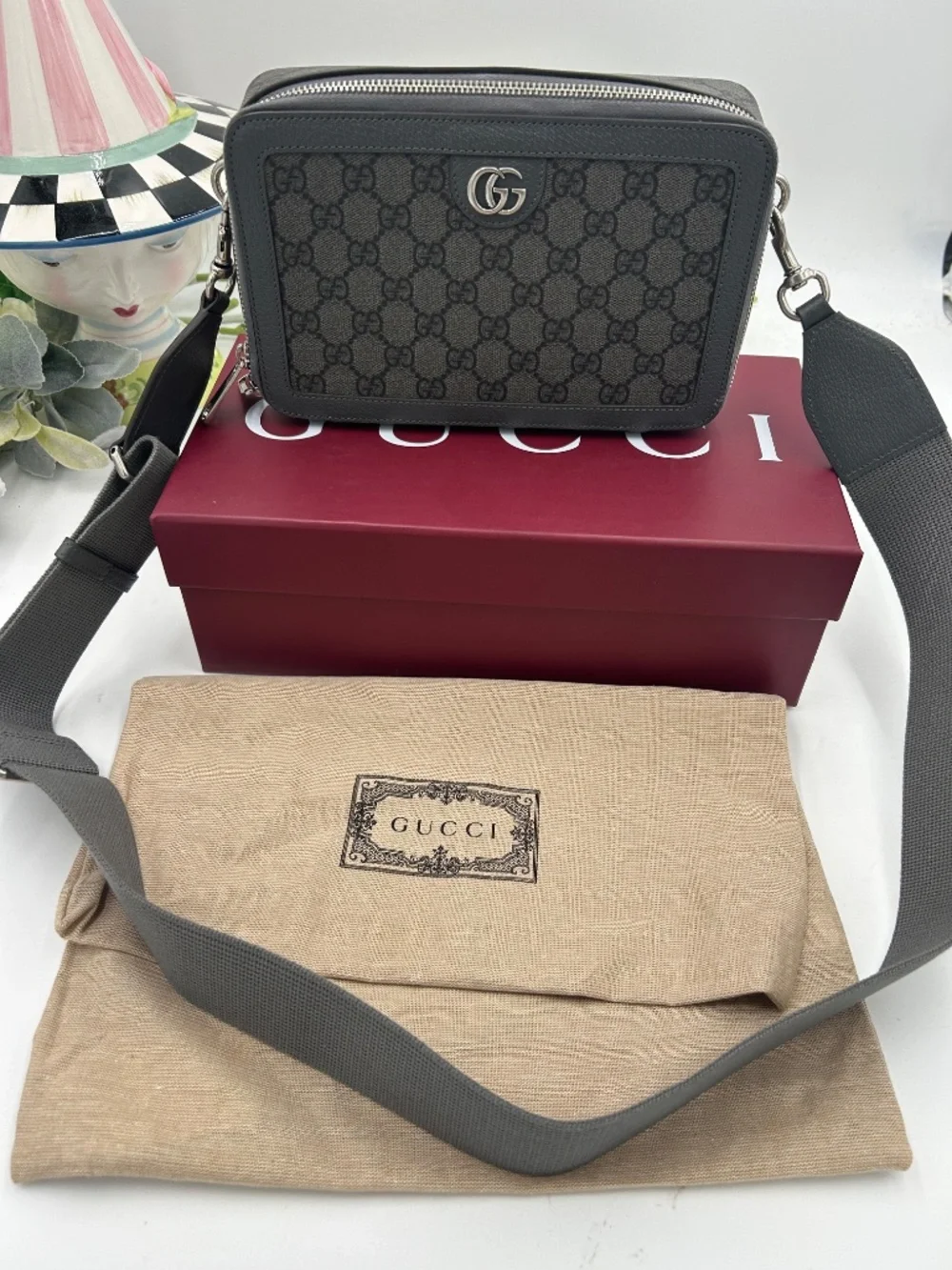 Men’s Gucci Ophedia GG Supreme Shoulder Bag. Made in Italy.